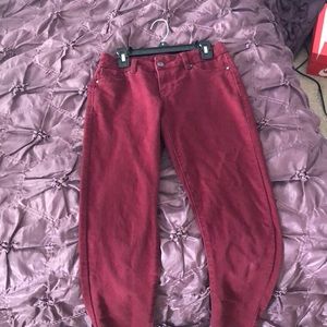 Burgundy jeans